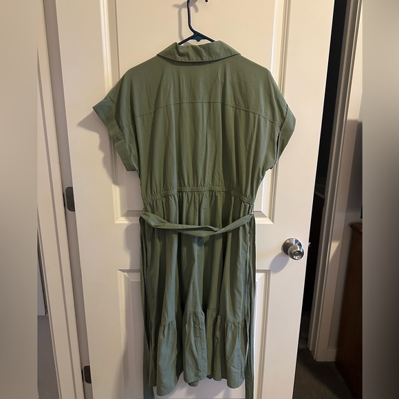 Ava & Viv Olive Button-Down Midi Dress - Picture 2 of 5